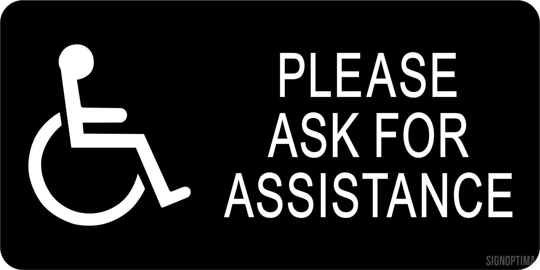Disability Assitance Label Product For Disabled ADA Handicap Assistance Label Decal - Request Help ...