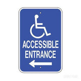 Accessible Entrance Arrow Pointing Aluminum Sign-Parking Sign-SignOptima