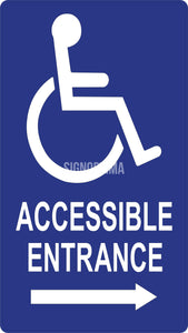 Accessible Entrance Directional Aluminum Sign-Parking Sign-SignOptima