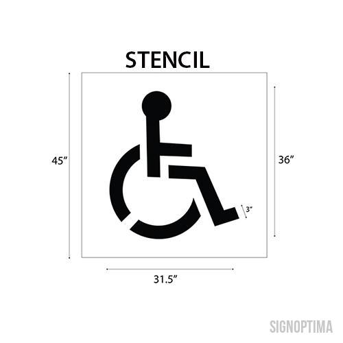Accessible Symbol Parking Stencil 36”x36”-Parking Stencil-SignOptima