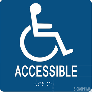 ADA Compliant Accessible Entrance Braille Sign 6"x6"-ADA Sign-SignOptima