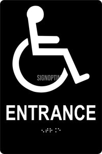 ADA Compliant Accessible ENTRANCE Sign,Acrylic Braille 6"x9"-ADA Sign-SignOptima