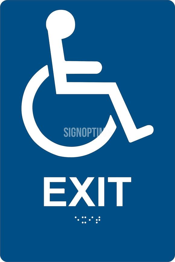 ADA Compliant Accessible EXIT Sign,Acrylic Braille 6