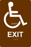 ADA Compliant Accessible EXIT Sign,Acrylic Braille 6"x9"-ADA Sign-SignOptima