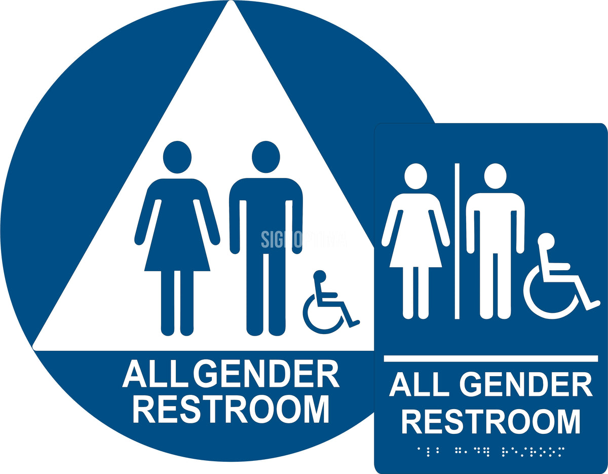 ADA Compliant All Gender Restroom Sign Set – SignOptima
