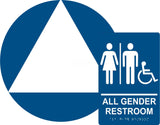 ADA Compliant All Gender Restroom Braille Sign Set , Wall+Door Sign (Acrylic)-Restroom Sign-SignOptima