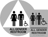 ADA Compliant All Gender Restroom Braille Sign Set , Wall+Door Sign (Acrylic)-Restroom Sign-SignOptima