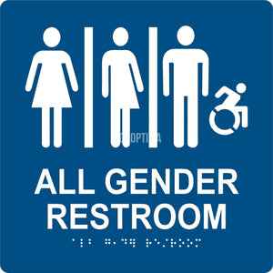 ADA Compliant All Gender Restroom Sign with Braille II-Restroom Sign-SignOptima