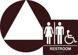 ADA Compliant All Gender Unisex Restroom Braille Sign Set , Wall+Door Sign CA 24-Restroom Sign-SignOptima
