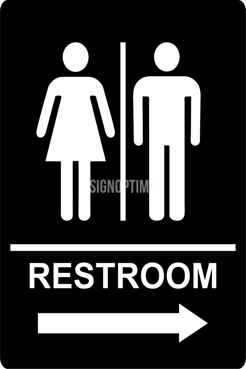 ADA Compliant Directional Restroom Sign -SignOptima™️