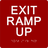 ADA Compliant EXIT RAMP UP Sign,Acrylic Braille 6"x6"-ADA Sign-SignOptima