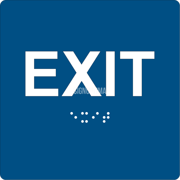 ADA Compliant EXIT Sign,Acrylic Braille 6
