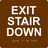 ADA Compliant EXIT STAIR DOWN Sign,Acrylic Braille 6"x6"-ADA Sign-SignOptima