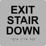 ADA Compliant EXIT STAIR DOWN Sign,Acrylic Braille 6"x6"-ADA Sign-SignOptima