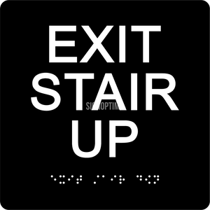 ADA Compliant EXIT STAIR UP Sign,Acrylic Braille 6"x6"-ADA Sign-SignOptima
