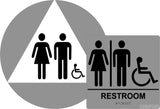 ADA Compliant Gender Neutral Restroom Braille Sign Set , Wall+Door Sign CA 24-Restroom Sign-SignOptima