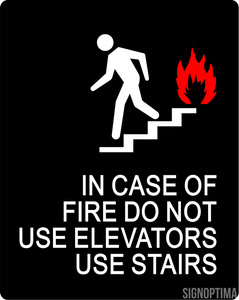 ADA Compliant IN CASE OF FIRE USE STAIRS, Acrylic Sign 8"x10"-ADA Sign-SignOptima