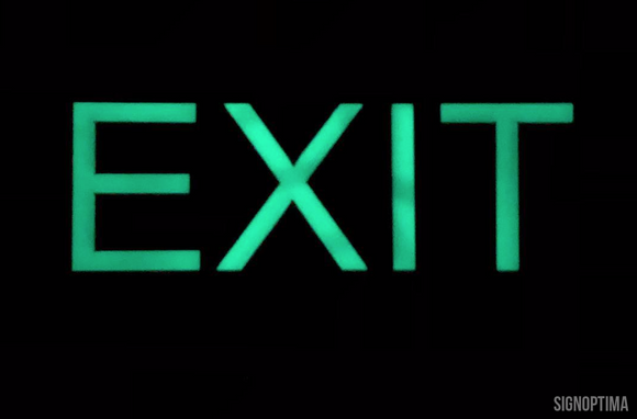 ADA Compliant Photoluminescence EXIT Sign with Braille , LaserGlow EXIT-ADA Sign-SignOptima