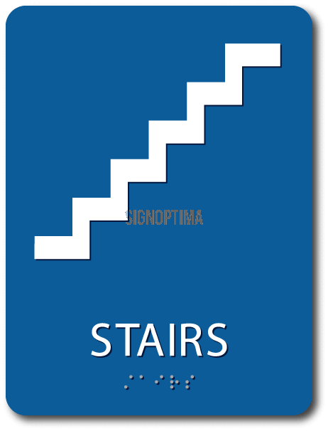ADA Compliant STAIRS Sign,Acrylic Braille 6