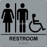 ADA Compliant Unisex Accessible Restroom Sign with Braille II-Restroom Sign-SignOptima