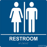 ADA Compliant Unisex Restroom Braille Sign ,8"x8"-Restroom Sign-SignOptima