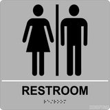 ADA Compliant Unisex Restroom Braille Sign ,8"x8"-Restroom Sign-SignOptima