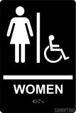 ADA Compliant Women Restroom Sign with Braille , Wall Sign-ADA Sign-SignOptima