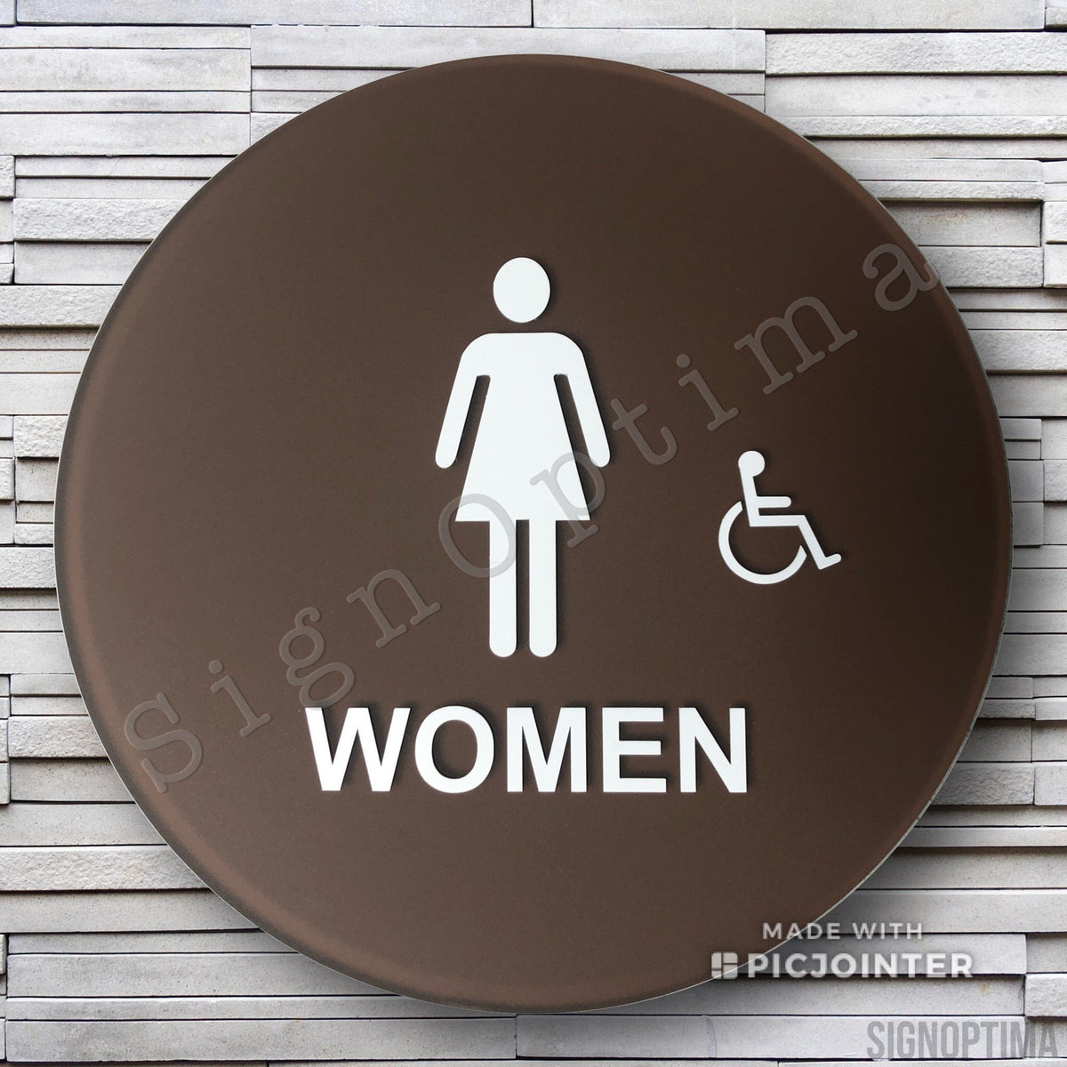 Ada Compliant Womens Restroom Sign Bundle Braille Wall Sign And Door Signoptima 5938