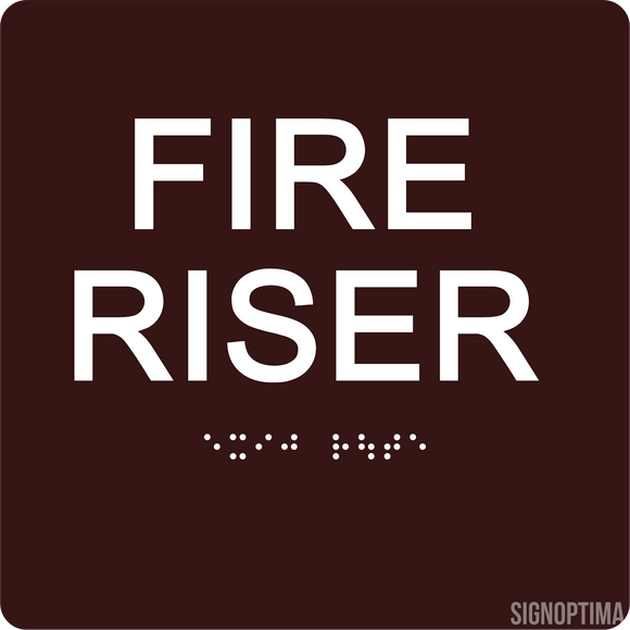 ADA Fire Riser Sign with Braille 6