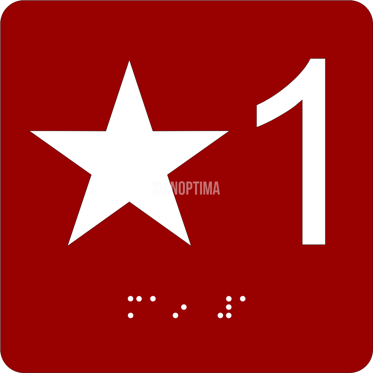 ADA Elevator Floor/Level Sign – 4"x4" with Braille — Color &amp; detail