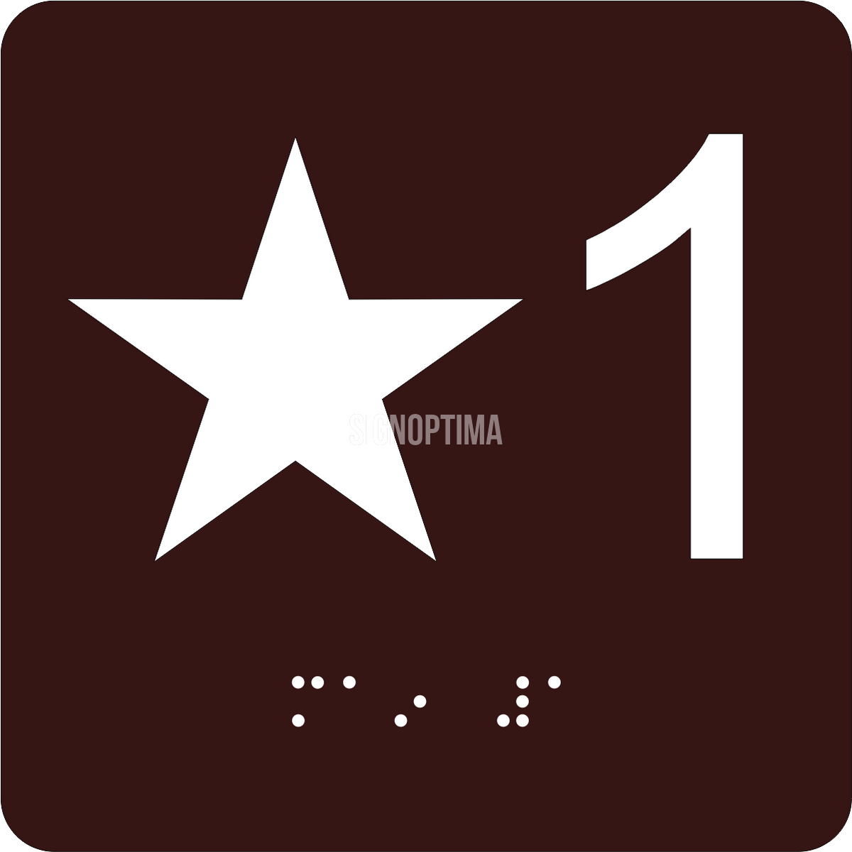 ADA Elevator Floor/Level Sign – 4"x4" with Braille — Color &amp; detail