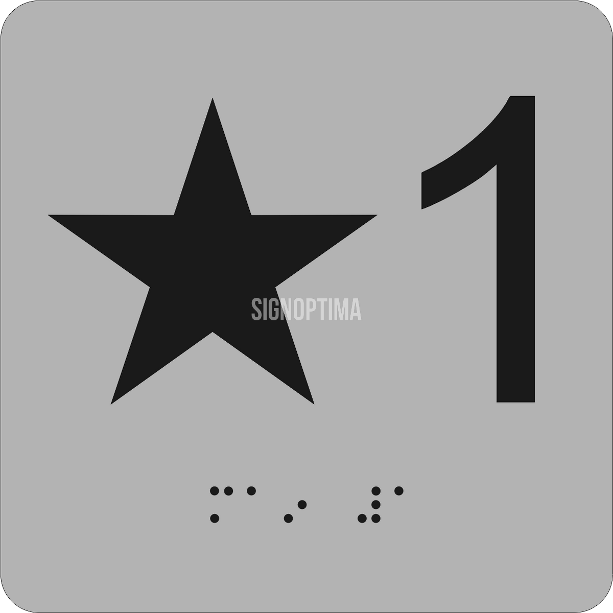 ADA Elevator Floor/Level Sign – 4"x4" with Braille — Color &amp; detail
