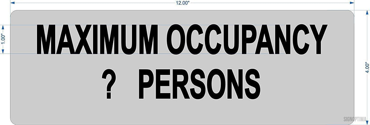 Custom Maximum Occupancy Sign – 12"x4", Code-Compliant — Color &amp; detail