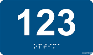 Custom Room Number ADA Sign 5"x3" , Acrylic Braille-ADA Sign-SignOptima