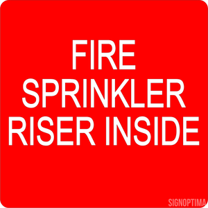 "FIRE SPRINKLER RISER INSIDE"-ADA Sign-SignOptima