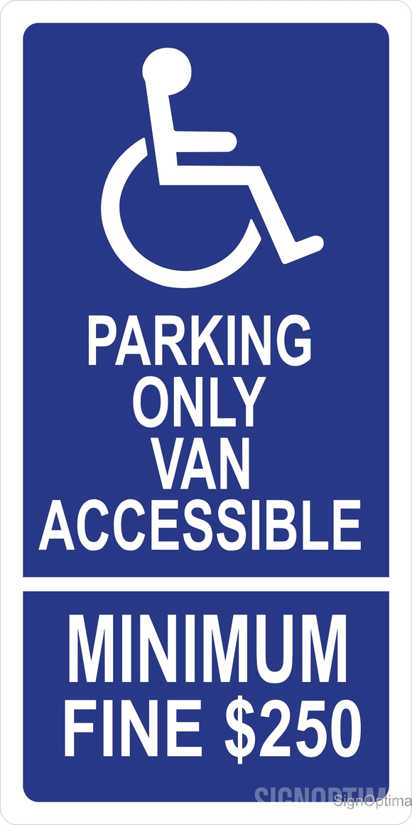 handicap parking sign dimensions