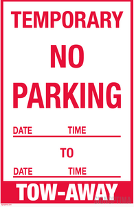 Temporary No Parking Sign , 18"x12" Cardboard Set of Two-Parking Sign-SignOptima