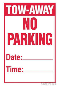 Temporary No Parking Sign , 18"x12" Cardboard Set of Two(2)-Parking Sign-SignOptima